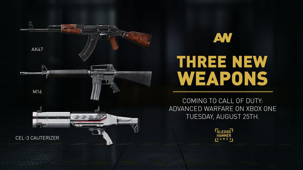 AK47、M16、CEL-3 烧灼器和Royalty V3 武器即将进入高级战争