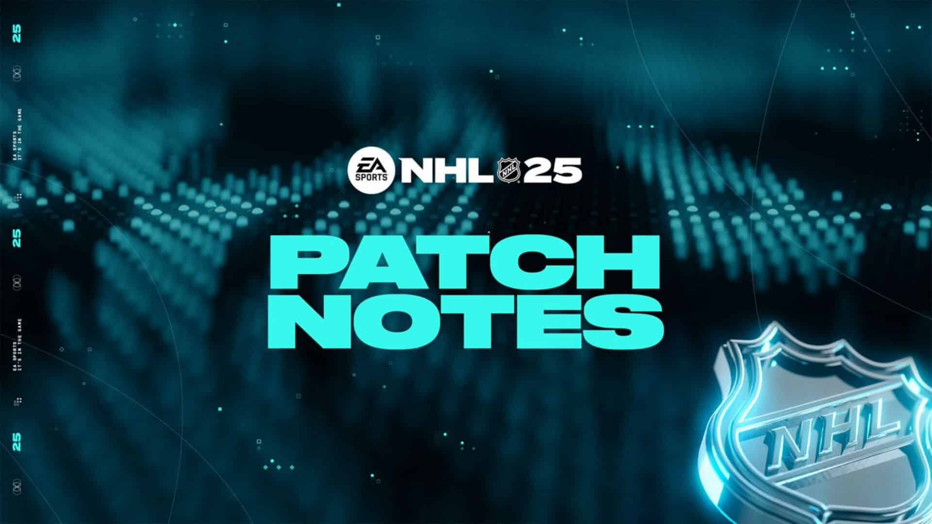 NHL 25 更新 1.020 因教练和游戏玩法变化而缺席